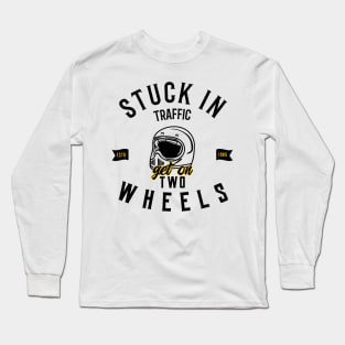 moving through traffic on two wheels Long Sleeve T-Shirt